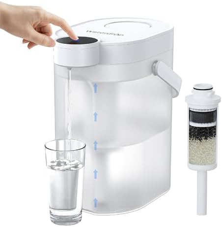 Waterdrop ED06W Electric Insant Water Filter Pitcher, 17-Cup, White by Waterdrop