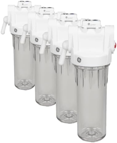 GE Whole House Water Filtration System, Reduce Sediment, Rust, Install Kit & Accessories Included, Filter Not Included, Replace Filter (FXWTC, FXUSC, FXWPC, FXWSC) Every 3 Months, GXWH20T (Pack of 4) by Unknown