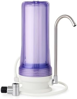 LiquaGen Single Stage Countertop Water Filtration System – 0.5 Micron Carbon Block (CTO) Filter – Portable Tap Water Purifier for Home, Apartment, RV, or Office Use (Tint Clear) - Image 2