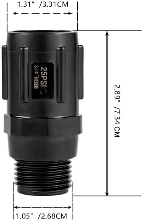 2pcs Garden Hose Pressure Regulator 25 PSI, 3/4" FHT × 3/4“ MHT, Pressure Reducer, Great for Drip Irrigation System Distributing Regulator drip Irrigation Parts emitters for drip line (2 Pack) - Image 2