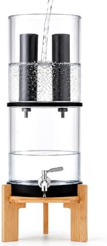 3.4 Gal Gravity Fed Water Filtration System, Glass Water Filter Dispenser by Unknown