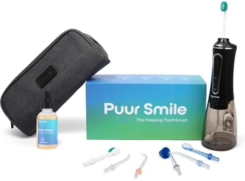 Puur Smile Complete Oral Kit - Dental Care Treatment | Water Flosser + Floss Drop Serum + Replacement Tips by PuurSmile