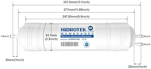 Geekpure 75GPD Reverse Osmosis RO Membrane with Quick Change Housing - 1/4" Inlet/Outlet (Fit with Geekpure RO-TW) - Image 4