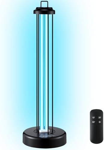 Qualirey 100W UV Light with Ozone Purifier for Room, UV Lamp with 3 Gear Timer Remote Control, UVC Light for Large Space, Cleaning Faster and More Thoroughly by Acomfortablehomestartshere