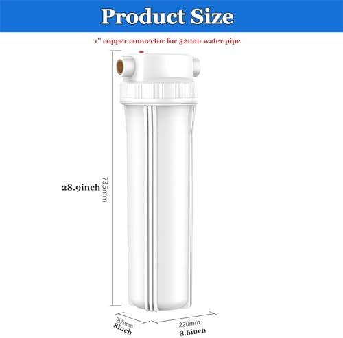 10×4.5'' Whole House Water Filtration System, Water Filter Bottle, Install Kit & Accessories Included, Filter Not Included, Replace Filter(White) - Image 2