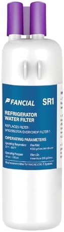 Fancial NSF Certified Water Filter, Advanced Coconut Shell Activated Carbon, for W10295370A FILTER1 EDR1RXD1 9081, P5WB2L, P4RFWB, P4RFKB2, 469081, 9930, 469930, 9930P, Removes Odor, Impurities, 1Pack by Fancial