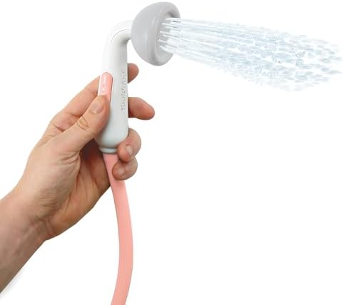 Yookidoo Baby Bath Shower Head - Elephant Water Pump and Trunk Spout Sprayer - One Handed Flow Control for Newborn Babies in Tub Or Sink (Pink) - Image 3