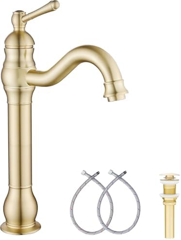 Bathroom Vessel Sink Faucet, Brushed Gold by GGStudy