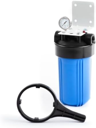 Aquaboon 10x4.5 Whole House Water Filter Housing | NSF Certified Water Filter Canister for Filtration System w/ Gauge & Release, Wrench, Bracket 1"NPT by Aquaboon