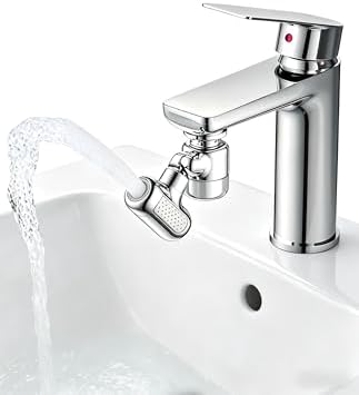 1080° Sink Faucet Aerator Extension Swivel Faucet Extender for Toddlers, 4 Sprayer Modes Rotatable Bathroom Kitchen Head Replacement Tap Attachment with Filter (Style) by sanyema