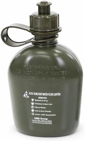 ALFA1 GI Canteen with Quick Dispensing Cap & Strap - NO Filter (Color: OD Green) by ALFA+1