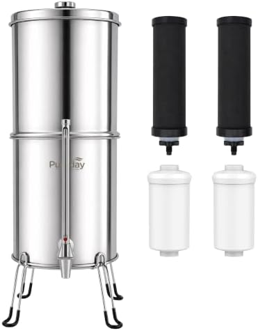 Pureday 3 Gallon Stainless Steel Gravity Water Filter, Meets NSF 42/53/401 by Unknown