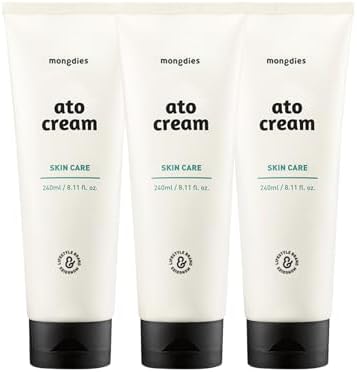 mongdies Baby Ato Cream | 200 Hr Long Lasting Hydration | Patented Ceracine™ & 6 Layer Ceramide Barrier Care | Intensive Moisturizer for Dry&Sensitive Skin | Dermatologist Tested | 8.11 fl oz | 3 Pack by Mongdies