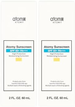 A.t.o.m.y Sunscreen SPF 50+ PA+++, High Protection Moisturizing, 2 FL OZ, UVA/UVB Protection Beige 2ea by Unknown