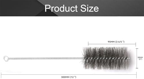 12 Inch Pipe Cleaning Brush Set with Stainless Steel Bristles, Steel Wire Tube Brush Kit for Auto Parts Polishing, Machining, Bottles, Tubes, Etc.（50mm-4pcs） - Image 2