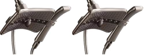 BRIGHT SHOWERS High Pressure Shower Head Combo with Two Spray Setting Fixed Shower Head and Two Spray Settings Handheld Shower Head with Grey Face, Brushed Nickel (Pack of 2) by BRIGHTSHOWERS