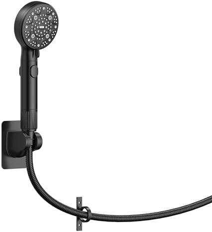 RV Shower Head with Hose, High Pressure 9 Mode Black Shower Head with On/Off Switch, Filtered Black Shower Head, Shower Head for RV/Campers, Travel Trailer, Motorhome for Water Saving（Black） by Unknown