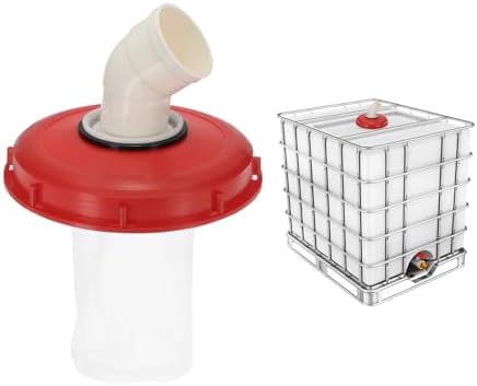 PATIKIL 45° IBC Lid Filter Cover 163mm Plastic Ton Barrel Cover Red White by PATIKIL