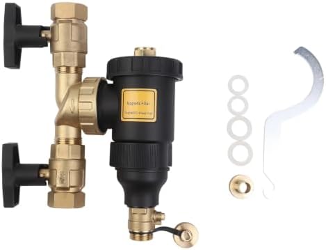 Magnetic Boiler Filter Sludge Separator for Water Heaters, HVAC Systems, Industrial Applications, Engineering Plastic Brass, Stainless Steel Mesh, Threaded DN20-DN32 Connections(DN25/1 male valve) - Image 3