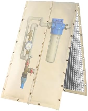 TOHONFOO 4-Way Open Backflow Preventer Pipe Cover Outside, 18"Wx34"H, Beige - Image 2