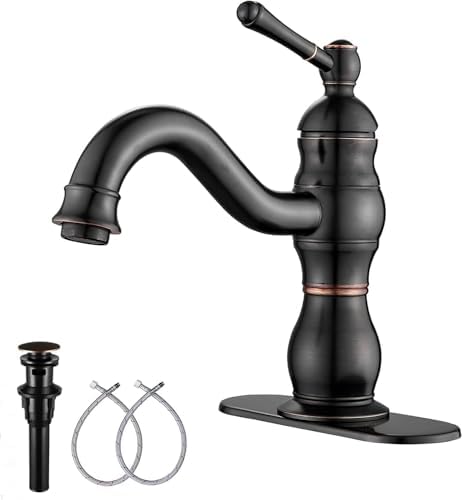 Oil Rubbed Bronze Bathroom Faucet Single Handle One Hole by GGStudy