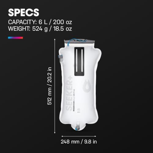 HydraPak Seeker+ Collapsible Water Filtration & Storage (3L or 6L) - Image 3