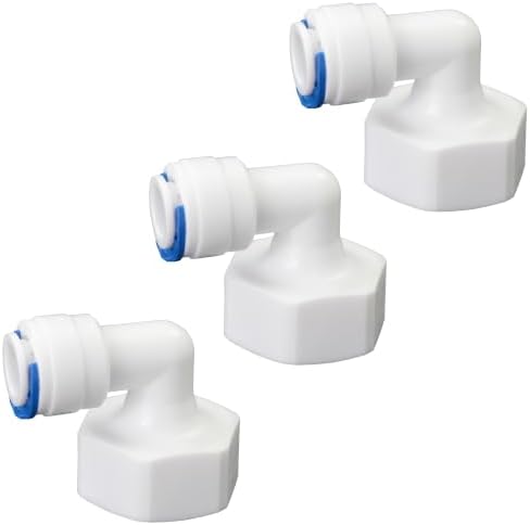 LYMLHVTG 3/4"Female Elbow to 3/8" OD Push Fit Adapter for RO Filter, 3 Pack by Unknown