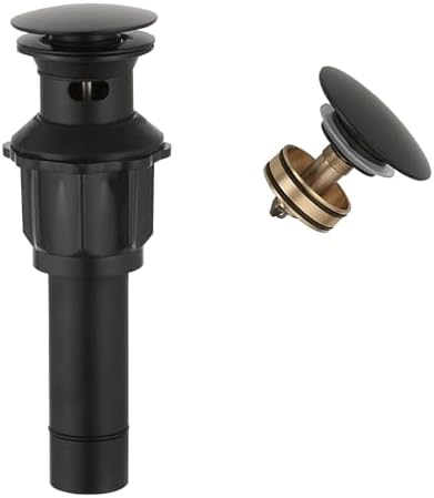 Pop Up Bathroom Sink Drain Assembly with Overflow, Matte Black by Bathfinesse