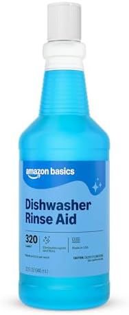 Amazon Basics Dishwasher Rinse Aid Liquid, 32 Fl Oz, Pack of 1, Packaging May Vary by AmazonBasics