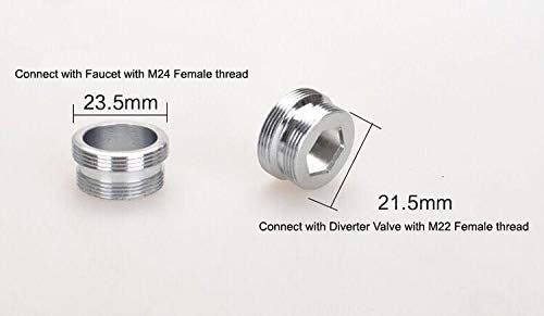 Faucet Adapter M22 Male (Bottom)+M24 Male (top) for Bathroom and Kichen Sink Faucet (M22 to M24 Faucet Adapter) - Image 2