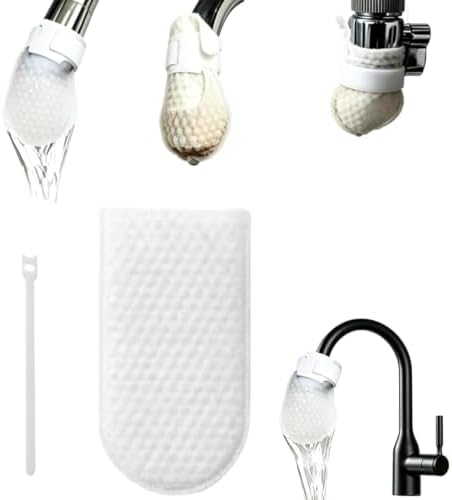50pcs Universal Faucet Filter Bags, Non-Woven Splash-Proof Sleeves for Kitchen and Bathroom Sinks, Removing Limescale and Sand, Fits Taps with Diameter Within 2.5 cm by Cotymko