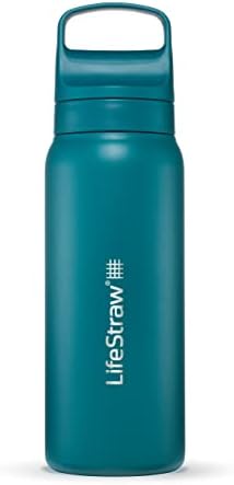 LifeStraw Go Series Insulated Steel Water Filter Bottle, 24 oz, Laguna Teal by Unknown