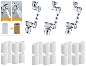 3 pack Water Filter Faucet Extender, 1​080° RotatingTO FILTRATION WATER made Copper with free 24 Filter, 2 Modes 360° Swivel Faucet for Bathroom, Kitchen Sink, K Trends.(3) by Unknown