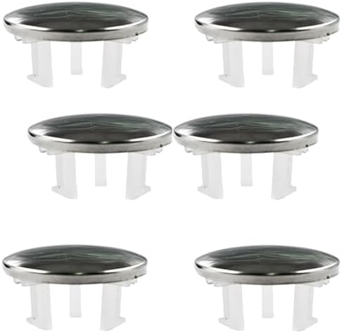 6 Pack Stainless Sink Basin Trim Overflow Cover,Sink Overflow Trim Ring Steel Round Hole Cover,Basin Trim Ring Insert in Hole Round Caps for Home,Sink,Bathroom,Kitchen by Anglepingping