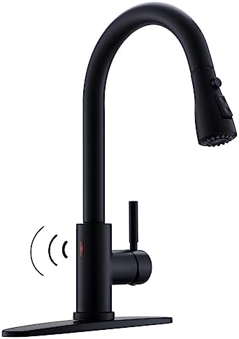 WEWE Touchless Kitchen Faucet, Matte Black, Pull-Down, Single Handle by WEWE