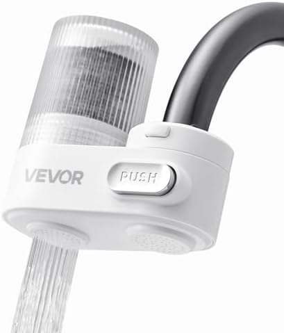 VEVOR Faucet Water Filter, Faucet Mount Water Filtration, 5-Stages Tap Filters Reduce 97% Lead, 95% Chlorine, Rust, Water Purifier for Kitchen Bathroom Sink, 320 Gal, 1 Filter, White by VEVOR