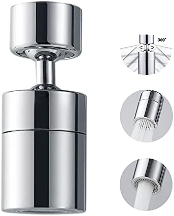 360 Degree Swivel Sink Faucet Aerator,2-FlowBig Angle Water Saving Dual Function,with Gasket Faucet Replacement Part - 55/64 Inch-27UNS Female Thread, 15/16 Inch-27UNS Male Thread Adapters (1) by Toega