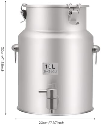 Stainless Steel Seamless 2-Gallon Milk Jug, Milk Can, 304 Milk Dispenser Container Pail, Anti-Leak Liquid Storage Container, Durable Stainless Steel Water Jug for Home Farm - Image 2