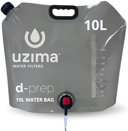 Uzima D-Prep 10L Water Bag, Collapsible Emergency Water Storage Container by Uzima