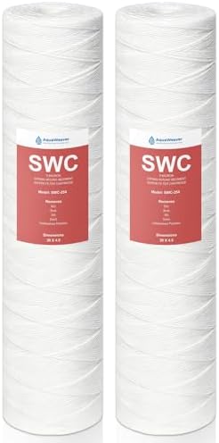 5 Micron 4.5" x 20" String Wound Sediment Water Filter, 2-Pack by AquaWeaver