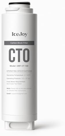 IceJoy CTO Under Sink Water Filter, for 3-Stage Ultra-Filtration System, High Capacity 2000 Gallons, 1 Pack by IceJoy