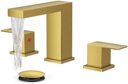 FORIOUS 8" Brushed Gold Bathroom Faucet 3 Hole, Gold Vanity Faucet 3 Holes by FORIOUS