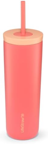 LifeStraw Go Series Tumbler – Double Wall Insulated Stainless Steel Water Filter, Apricot, Designed for Everyday Use, Removes Bacteria, Parasites, Microplastics, and Improves Taste by Unknown