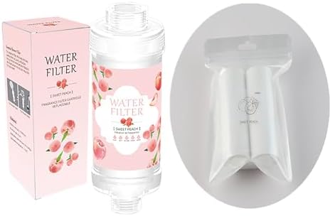 Vitamin C Shower Head Filter for Hard Water Filter + 2 Shower Aromatherapy Replacement Cartridge Bathroom Accessories Remove Chlorine Fluoride Heavy Metals Peach by Unknown