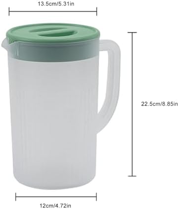 Greensen Water Pitcher, 2.7L Large Capacity Translucent PP Plastic Pitcher with Lid and Spout Filter, for Tea Coffee Juice Cold Water Storage (Green #12) - Image 3
