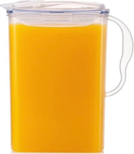 LocknLock Aqua Fridge Door Water Jug | Clear Pitcher | BPA Free Plastic Pitcher with Lid | 3 Quart Pitcher with Lid for Water, Juice, Tea & More Beverages, Clear (Pack of 8) by LocknLock