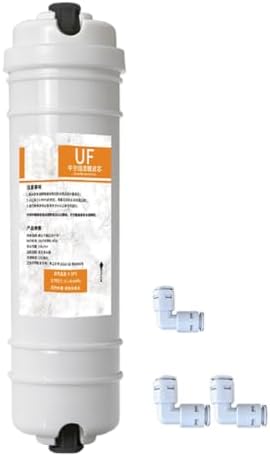 1‑Pack 10‑Inch Quick‑Connect UF Ultrafiltration Membrane Filter Cartridge, 0.01‑Micron Hollow Fiber Pre‑Filter with 1/4" Push‑Fit Fittings & Elbow Adapter for RO Systems by Unknown