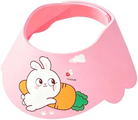Baby Shower Cap Shield - Adjustable Waterproof Shower Visor for Kids, Soft Baby Hair Washing Shield with Ear Protection, Perfect for Toddlers & Children (Pink) by GLOWLYSUN