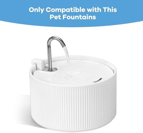 (18 Pack) 6 Sets Ceramic Cat Water Fountain Replacement Filters, Pet Fountain Replacement Filters for 2.2L/74OZ Ceramic Fountain(White) - Image 2