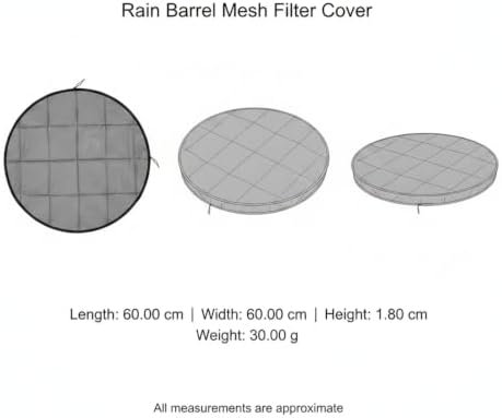 Rain Barrel Mesh Filter Cover, Polyester Mesh Screen, Fits Open-Top Containers up to 39.4 Inches, Black (1 PC) - Image 7